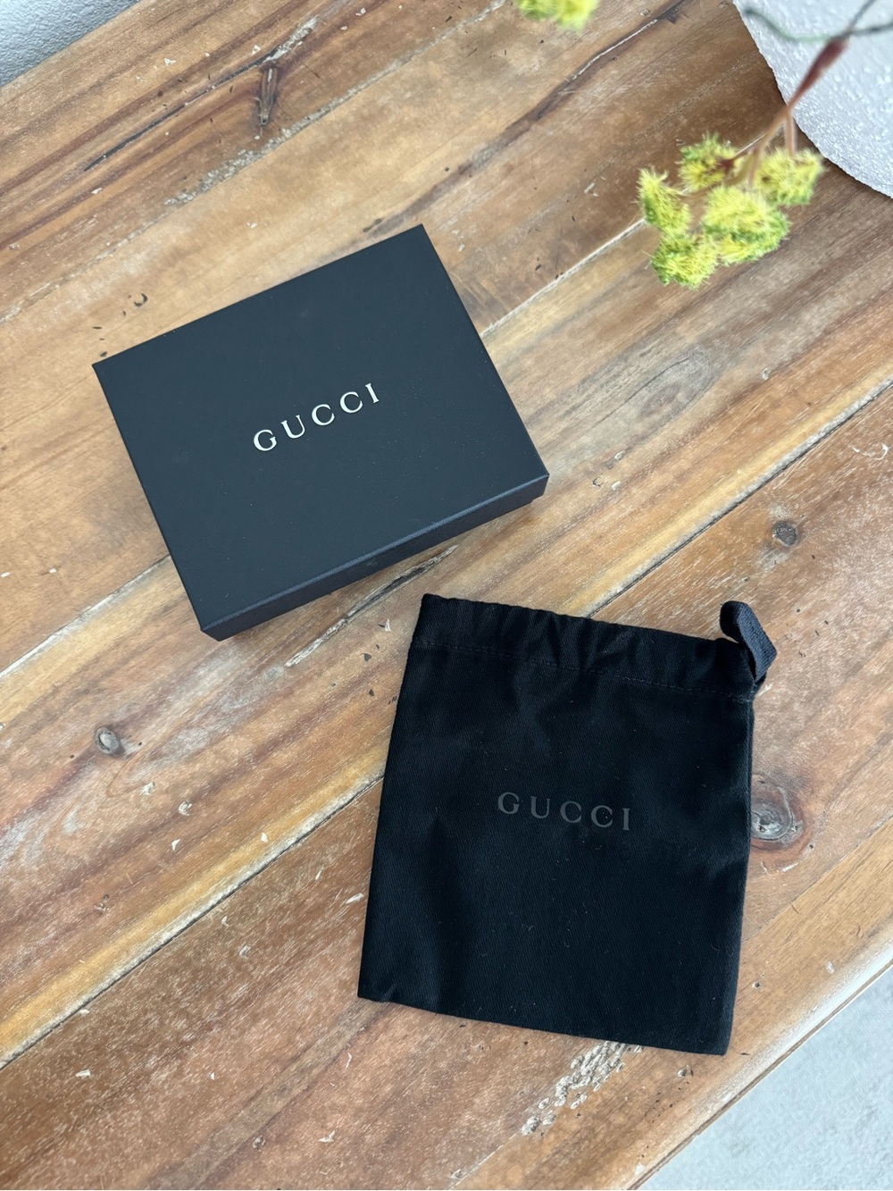 Gucci Black Accessory Pouch with Branded Box